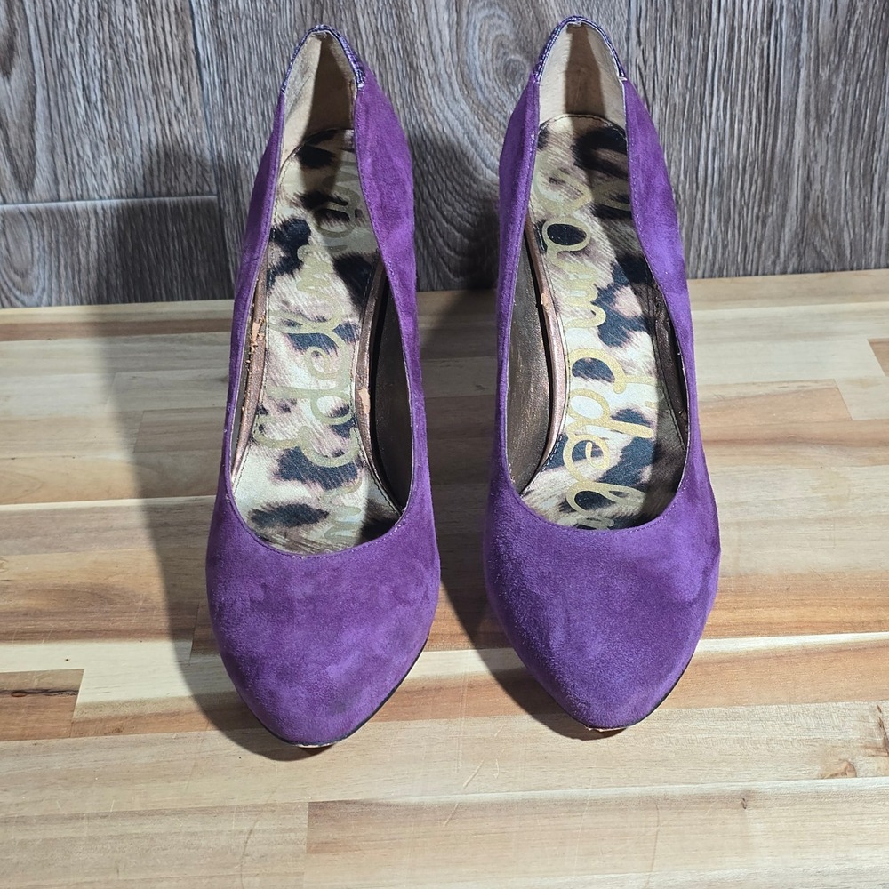 Sam Edelman Yasmine Stiletto Pumps Snake Trim Purple Suede Women's Size 9M‎ - Picture 3 of 16